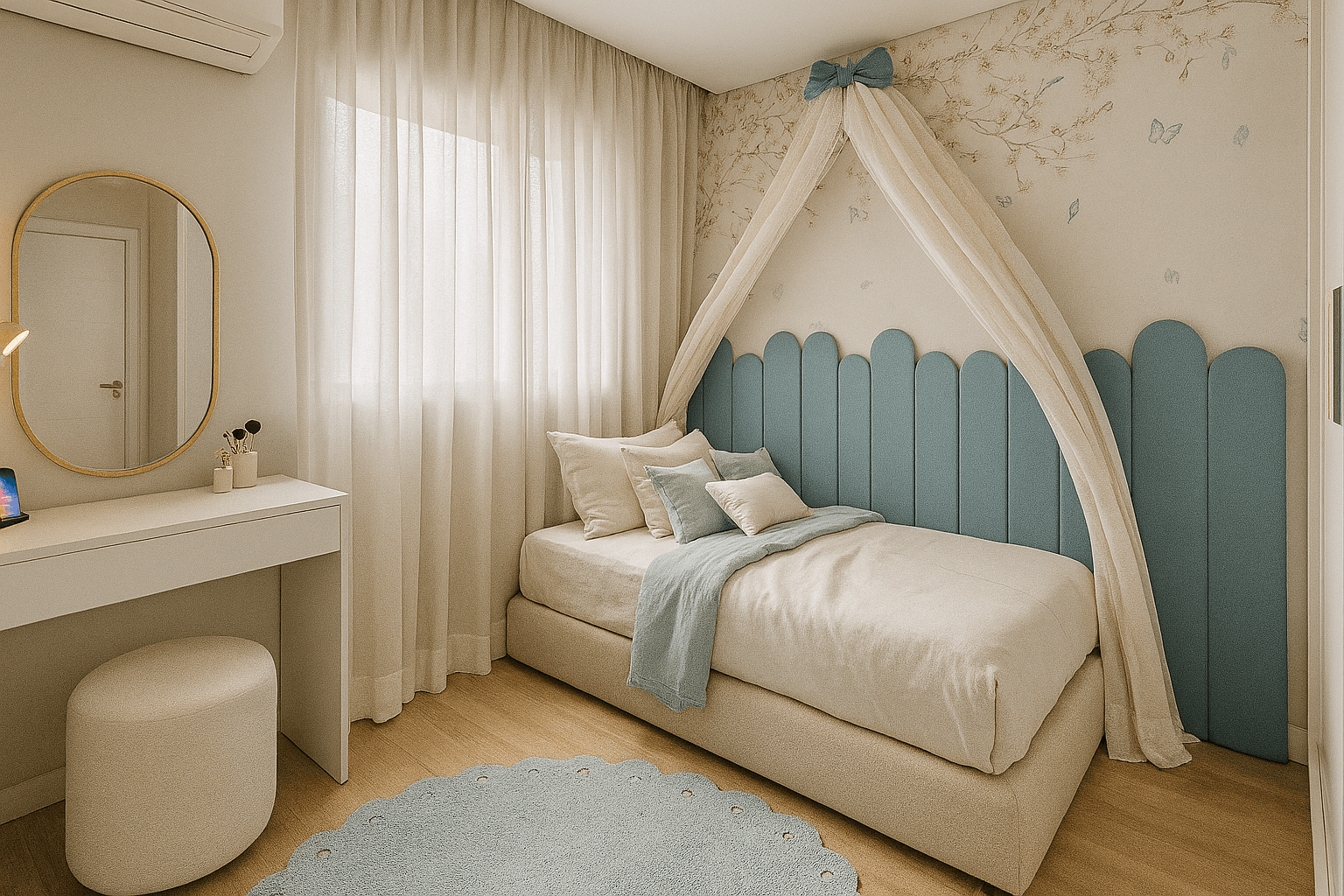 Projeto Quarto infantil - Projeto de quarto infantil que combina funcionalidade e criatividade. Ambiente lúdico e acolhedor com cores suaves, móveis seguros e espaços de brincadeira. Cada detalhe foi pensado para estimular a imaginação e proporcionar conforto para o desenvolvimento da criança.